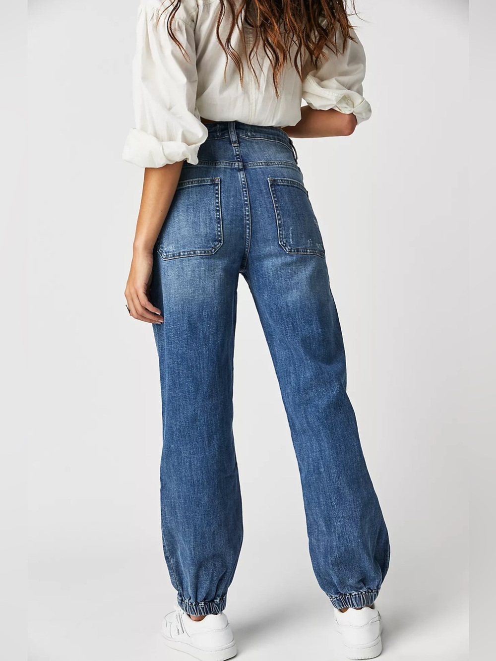 DRIFTWOOD Anthropologie Women's Blue Boyfriend Jogger Jeans 29